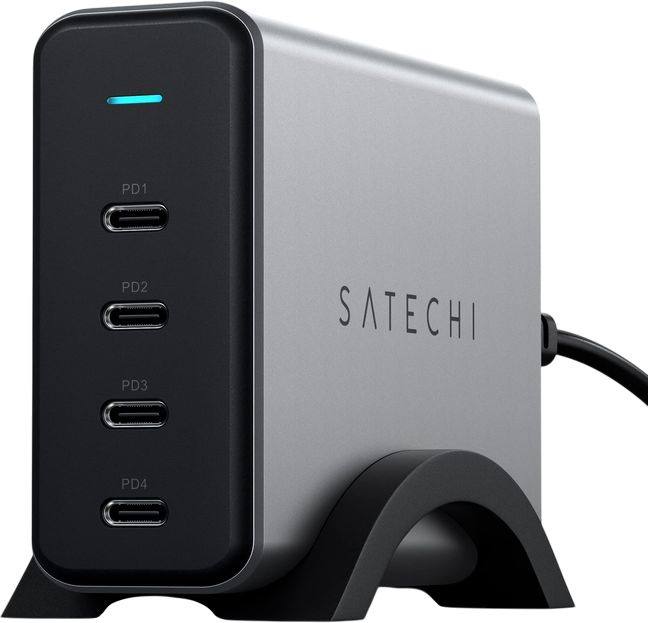 Мережевий зарядний пристрій Satechi 165W USB-C 4-Port PD GaN Charger Space Gray